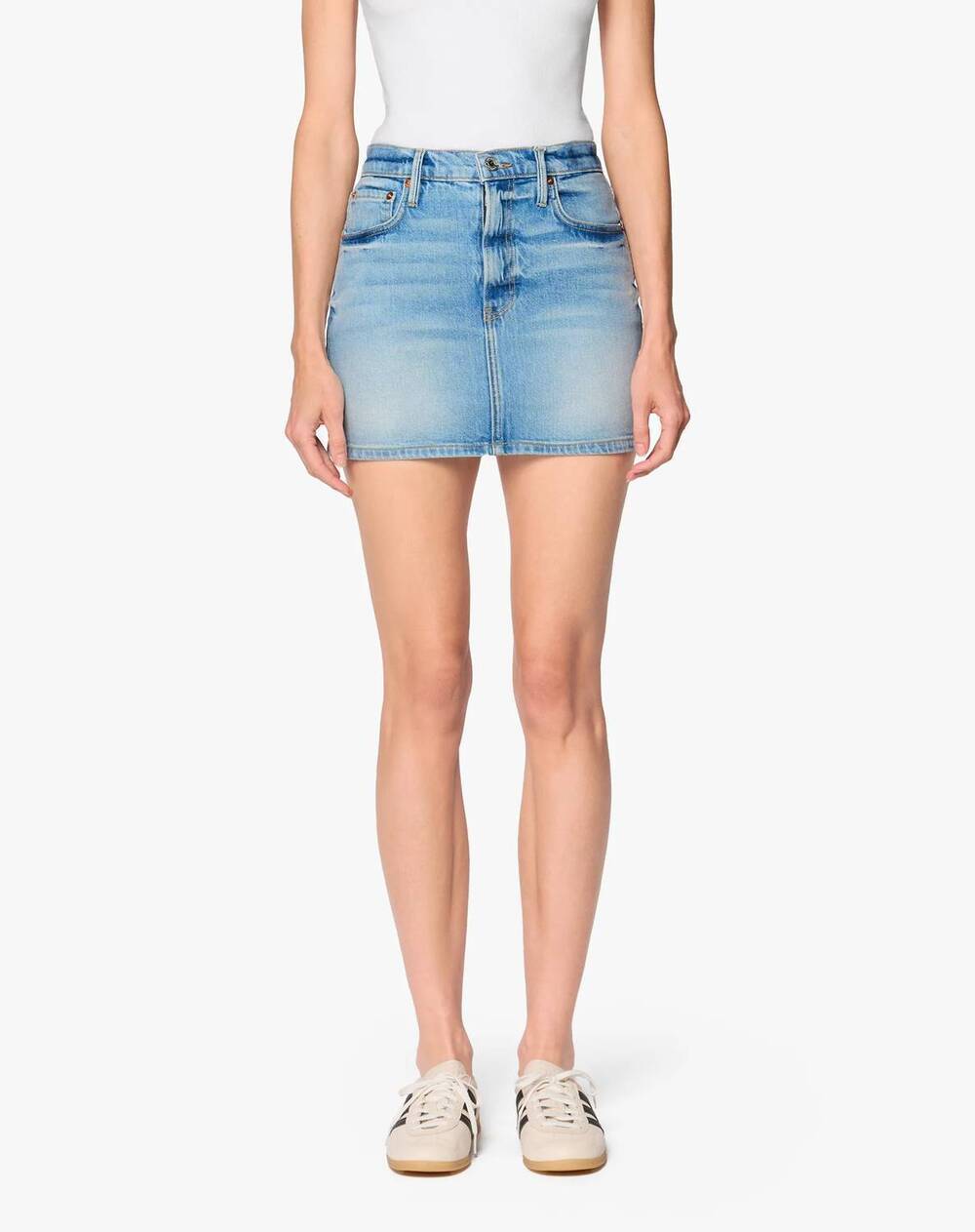 NEW BETRO SIMONE traci denim mini skirt in euclid
